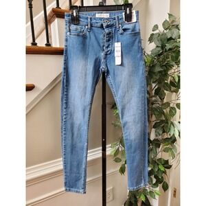 Topman Women's Blue Solid Denim Cotton Stretch Skinny Casual Jeans Pant 26/32